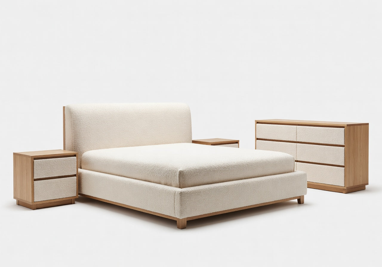 Arlowe Bouclé Bedroom Set