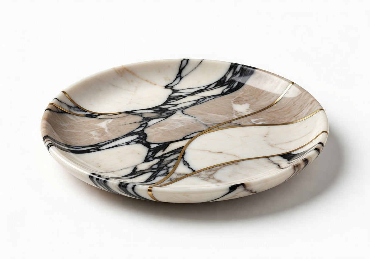 Aurelian Marble Plate Decorative Plate