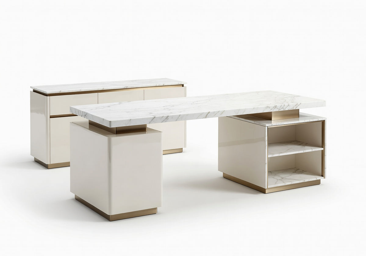 Aveline Marble Suite Office Set