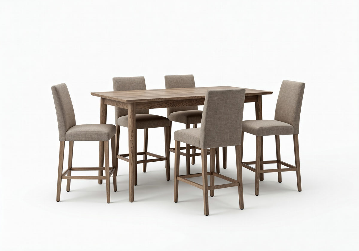 Caldera Linear Counter Height Dining Table and 4 Bar Stool