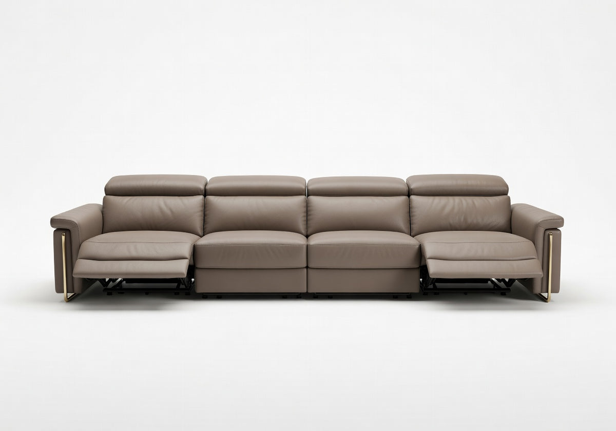 Caldera Reclining Leather Modular Linear Recline Sectional