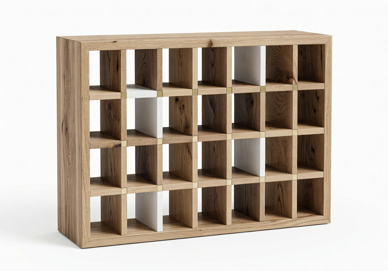 Drift Oak Grid Wine Rack