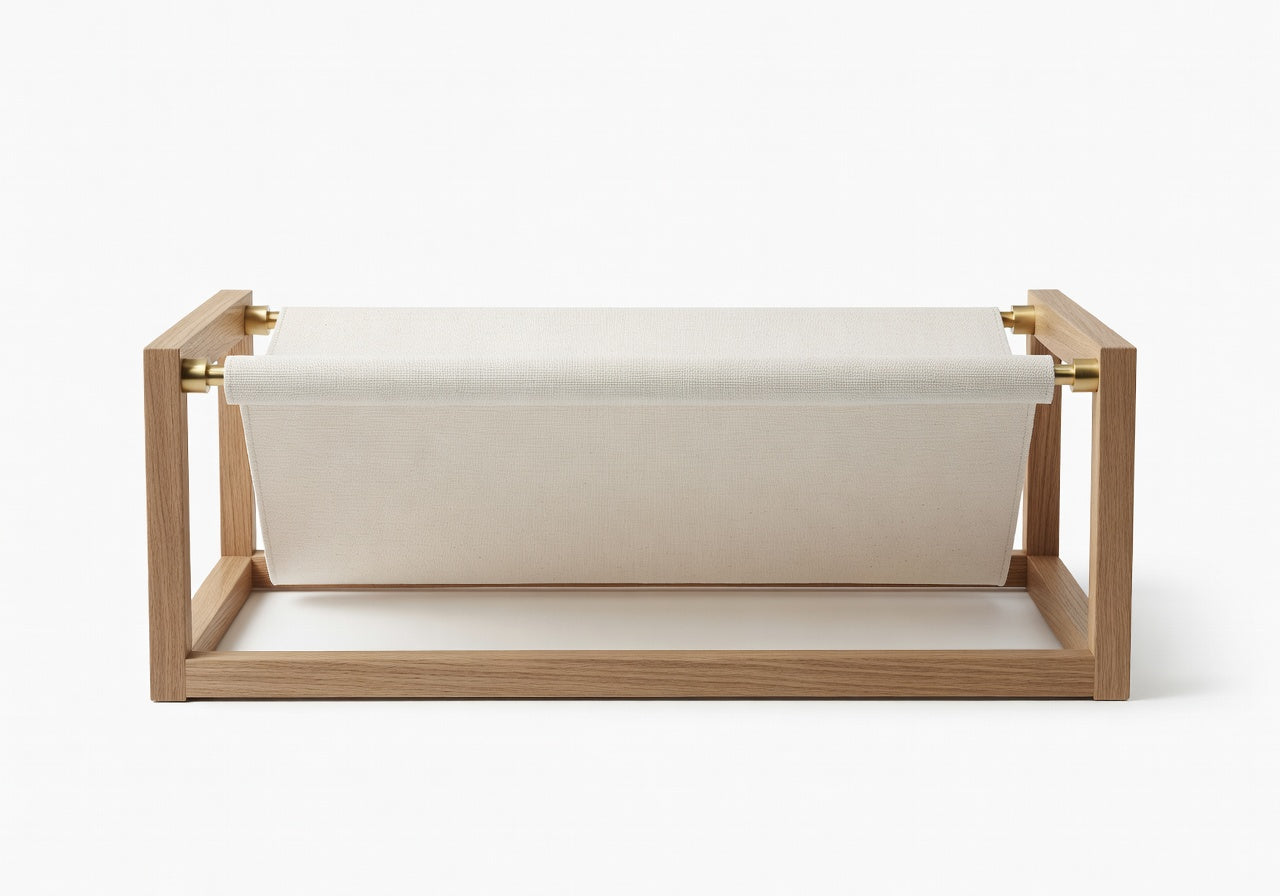 Drift Oak Sling Magazine Rack
