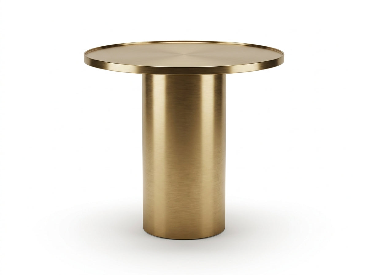 Eldren Brass Column Side Table