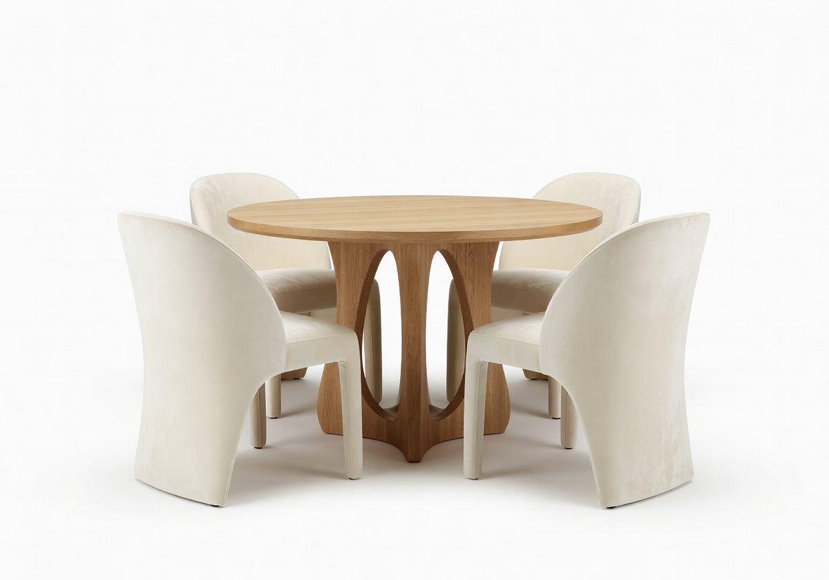 Elowen Round Dining Table and 4 Chair