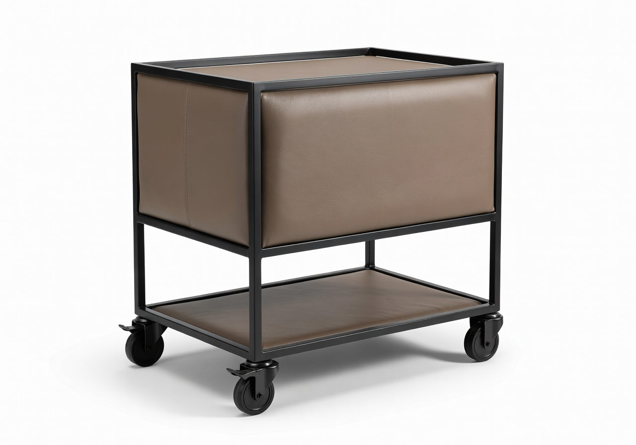 Orien Leather Bar Cart
