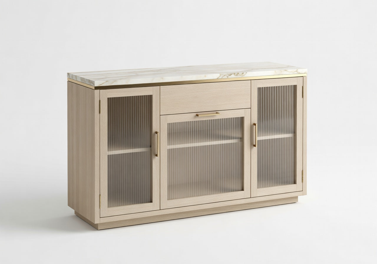 Solmere Linen Console Bathroom Shelf and Storage