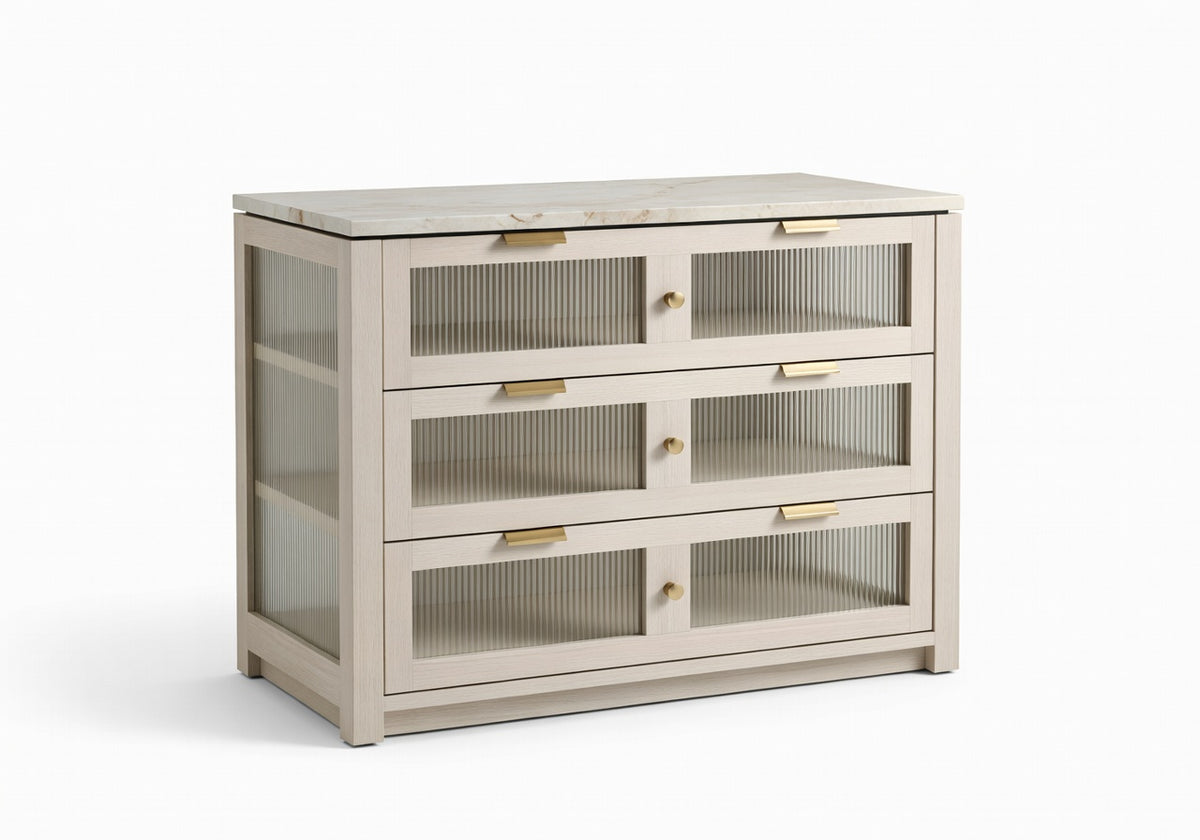 Solmere Marble Chest Bathroom Storage