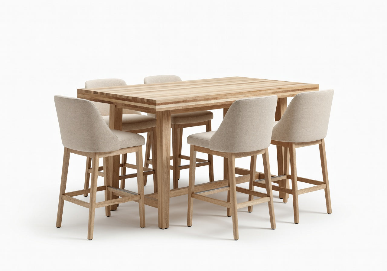 Sorelle Layered Counter Height Dining Table and 4 Bar Stool