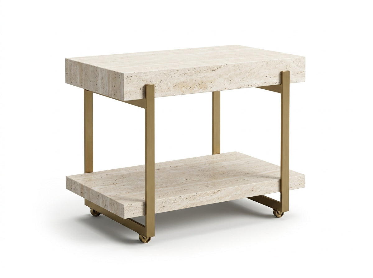 Soren Stone Bar Cart