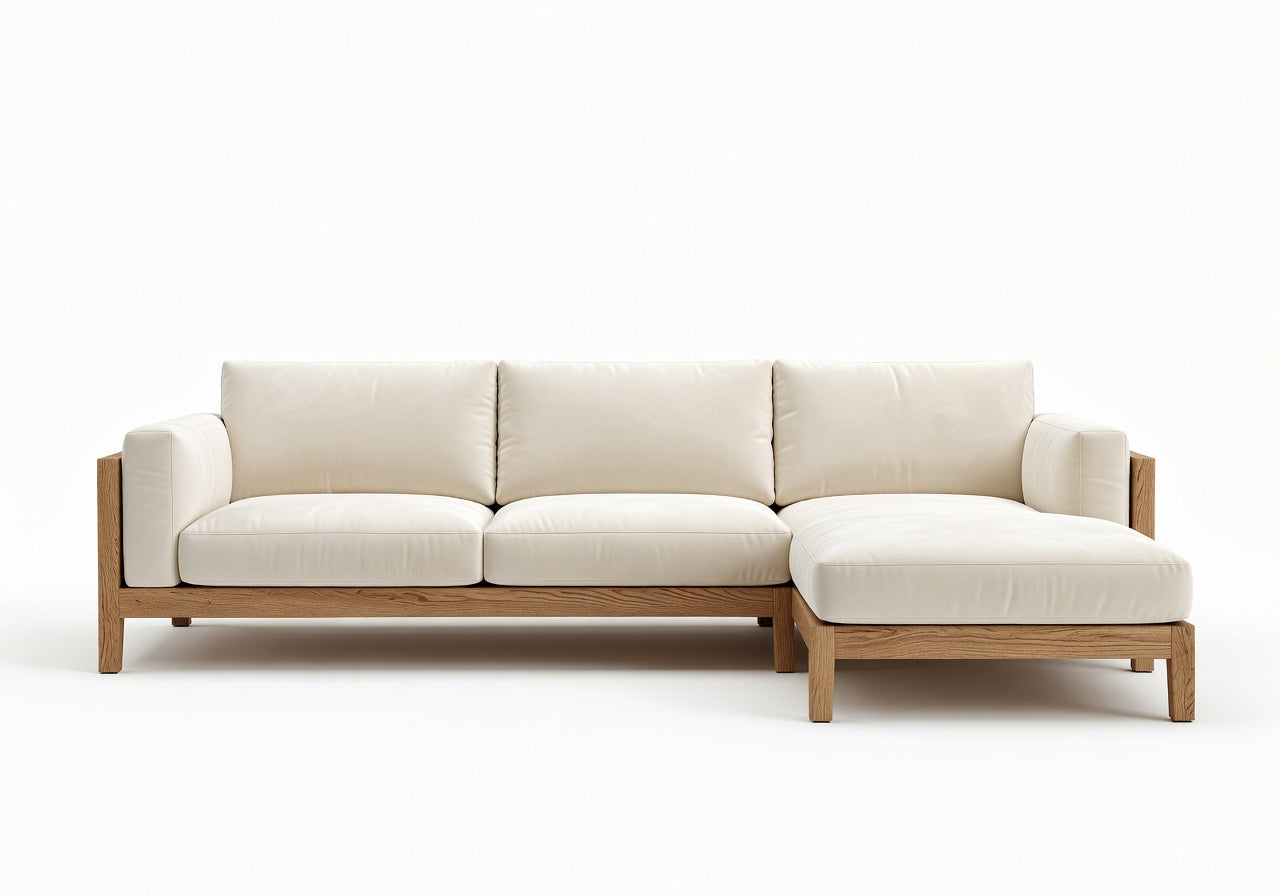 Tamsin Chaise Oak Frame Sectional