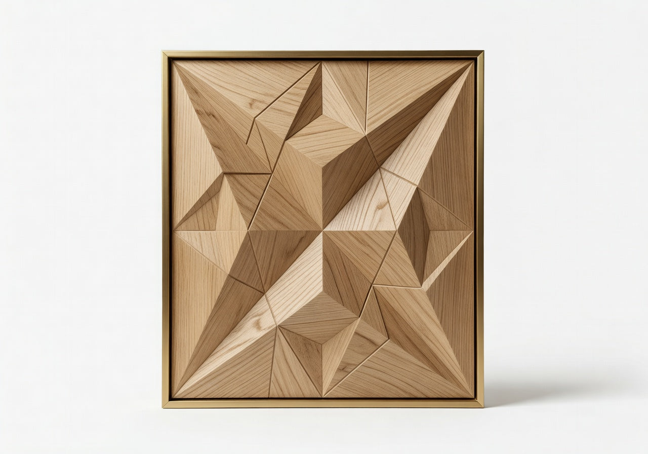 Virelle Geometric Wood Panel Wood Wall Art