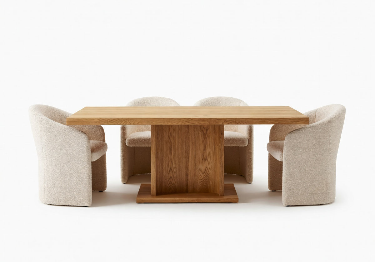 Arlowe Oak Dining Table and 4 Chair