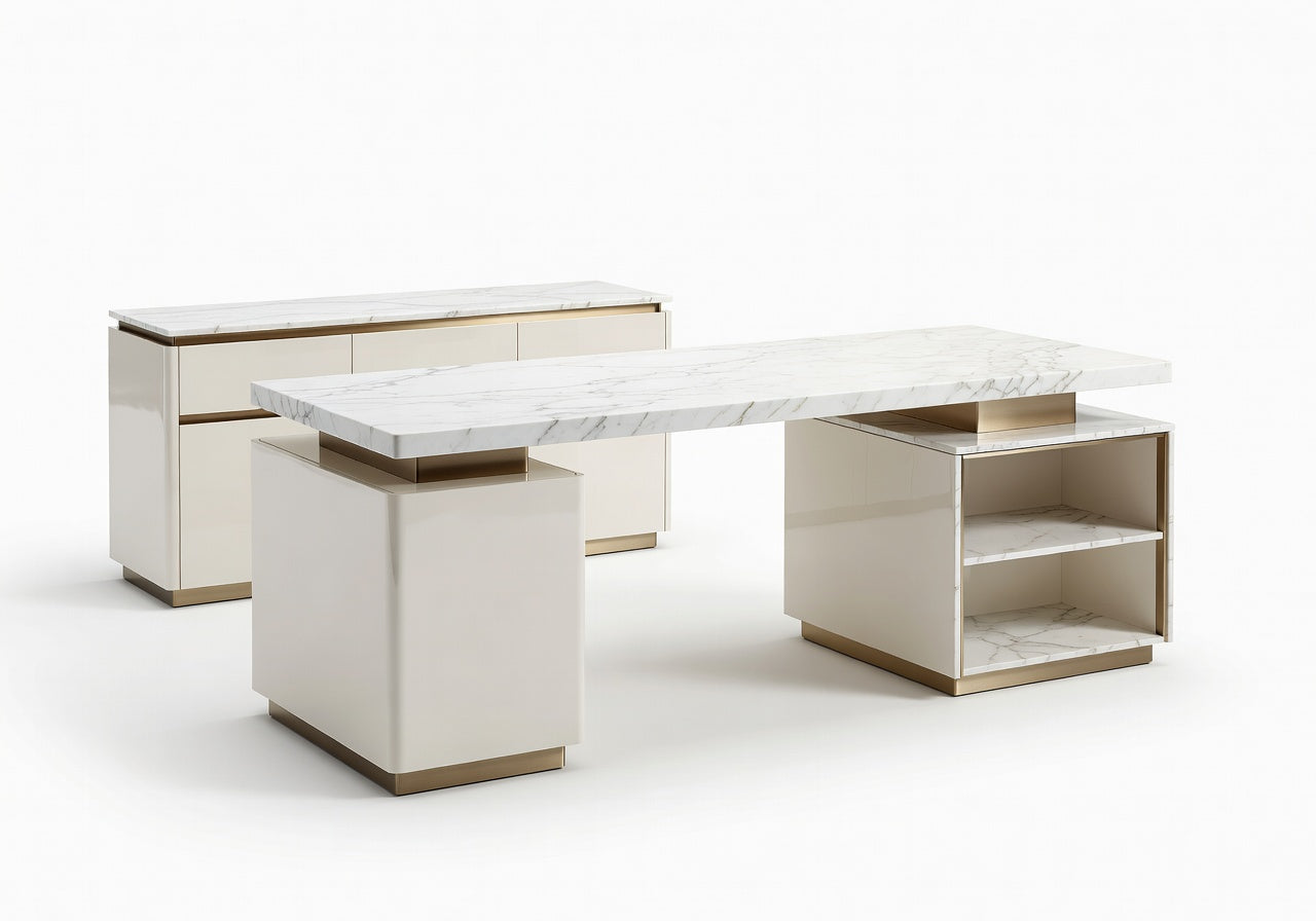 Aveline Marble Suite Office Set