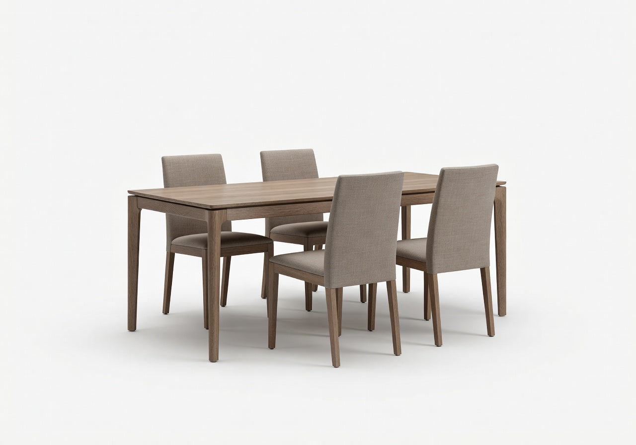 Caldera Linear Dining Table and 4 Chair