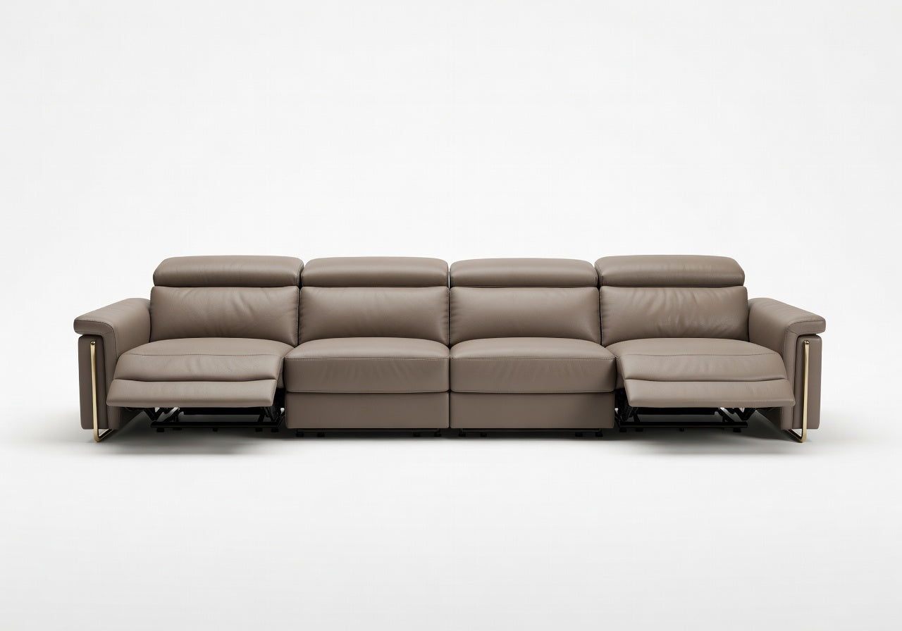 Caldera Reclining Leather Modular Linear Recline Sectional