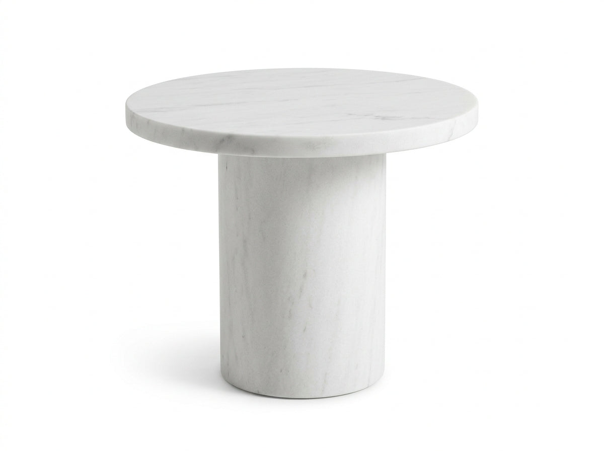 Calen Marble Pedestal Side Table