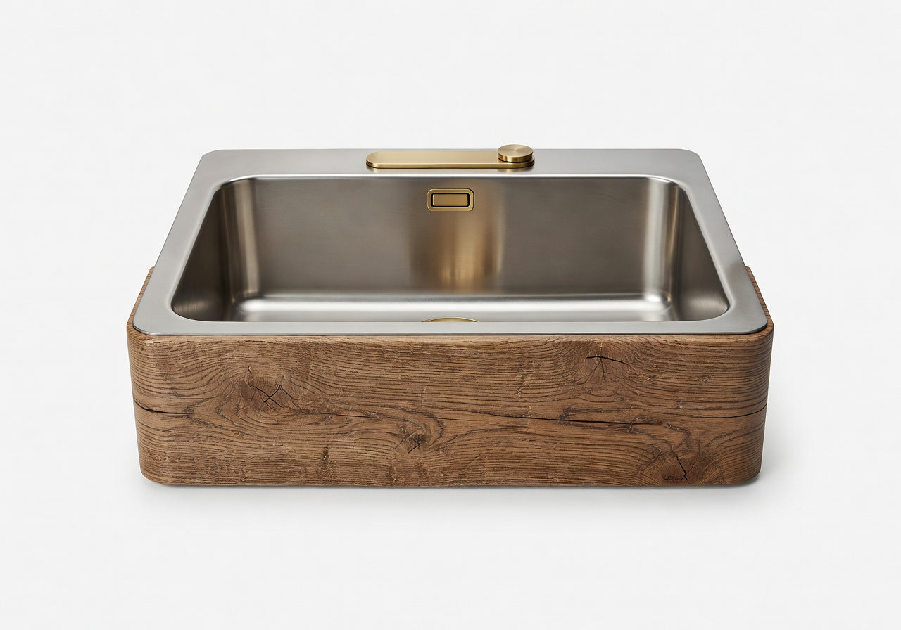 Drift Oak Apron Kitchen Sink