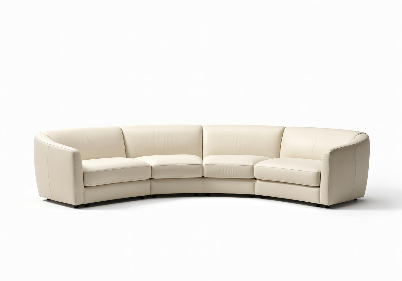 Elowen Leather Curved Modular Sofa