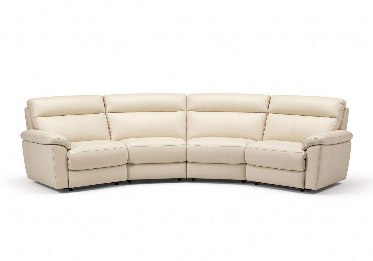 Elowen Reclining Leather Modular Curved Recline Sectional