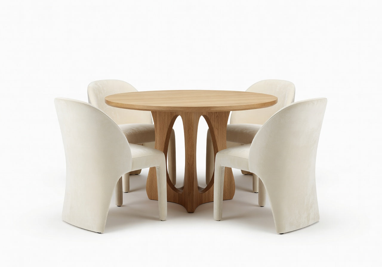 Elowen Round Dining Table and 4 Chair