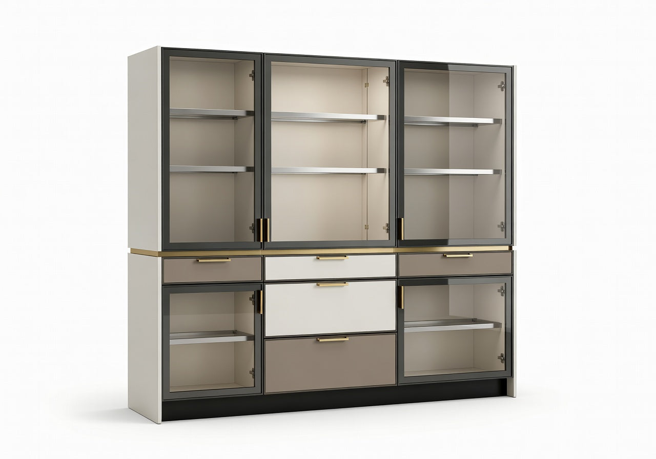 Luma Glass Cabinet File Cabinet