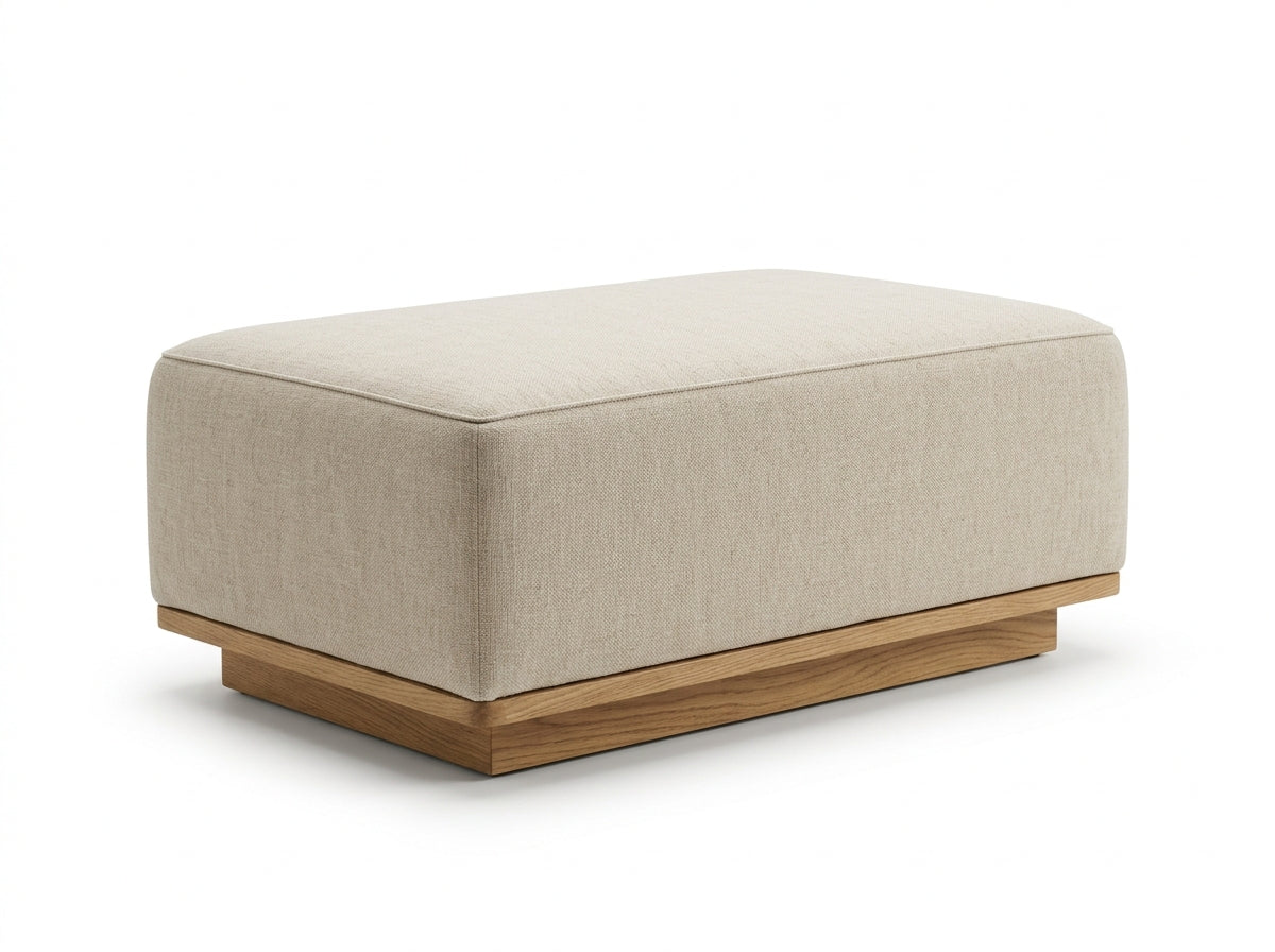 Sorelle Linen Ottoman and Pouf