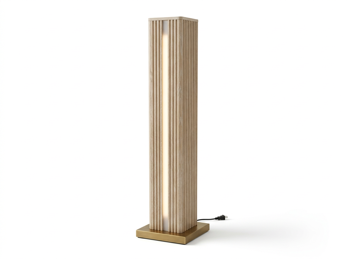 Soren Wood Tower Floor Light