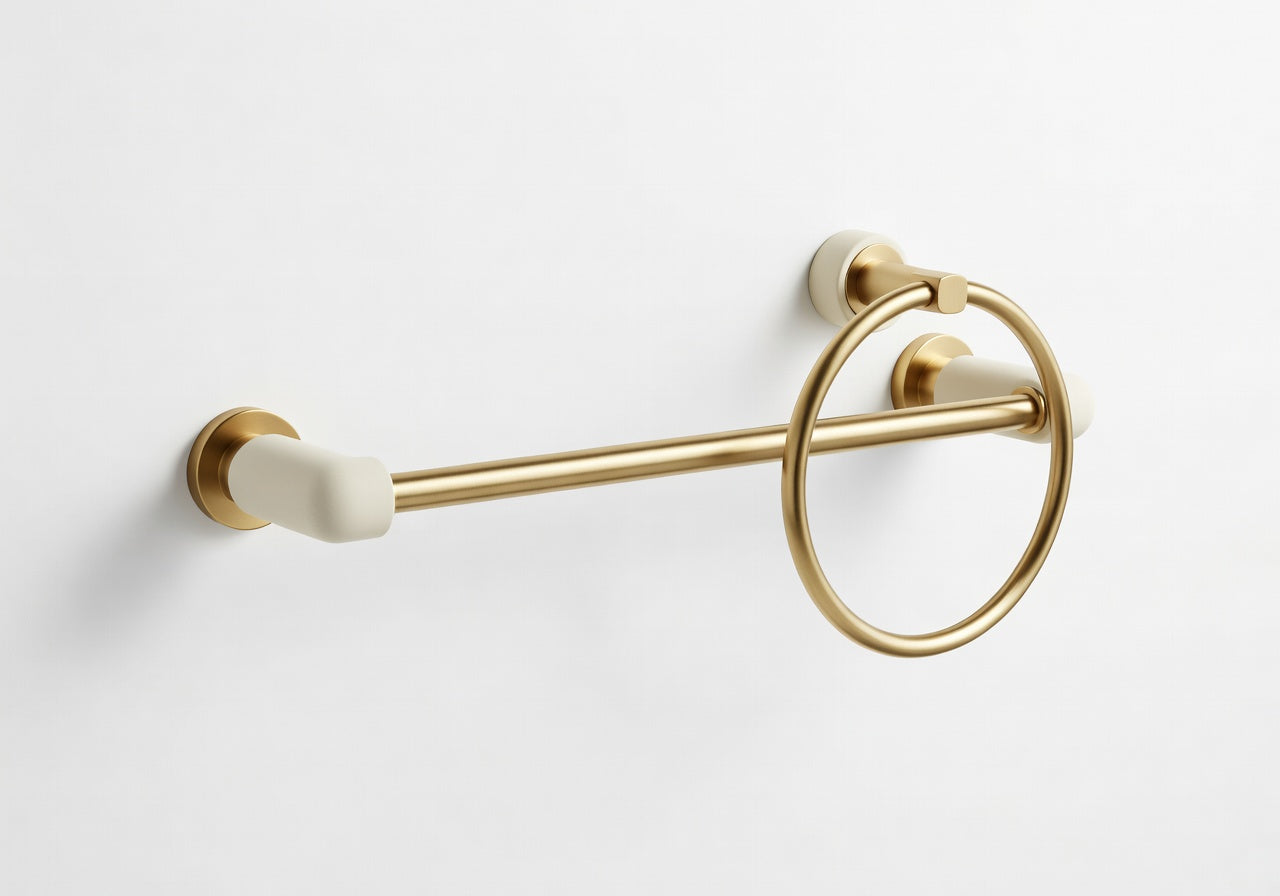 Tavian Veil Towel Bar and Ring