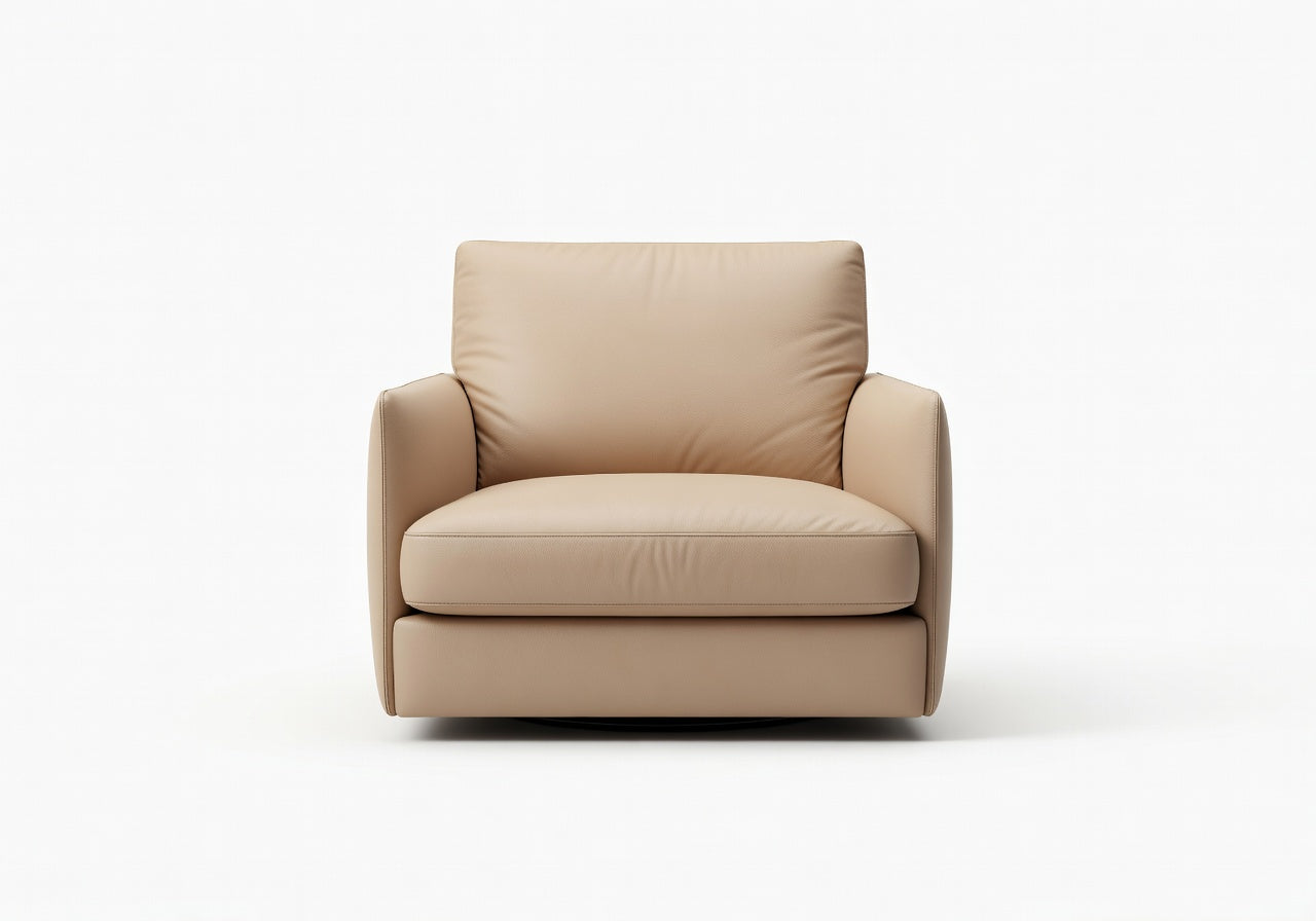 Valenne Leather Low Swivel Chair