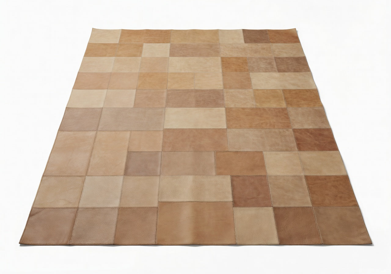 Virel Leather Patchwork Rug