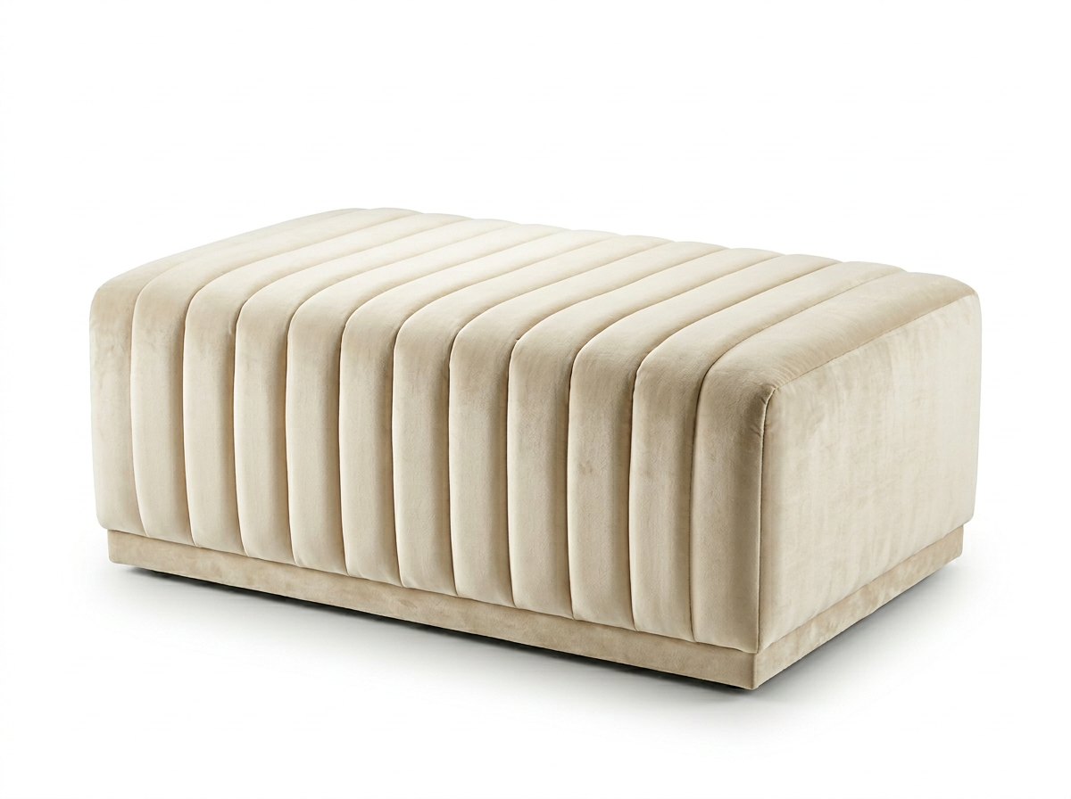 Virelle Channel Ottoman and Pouf