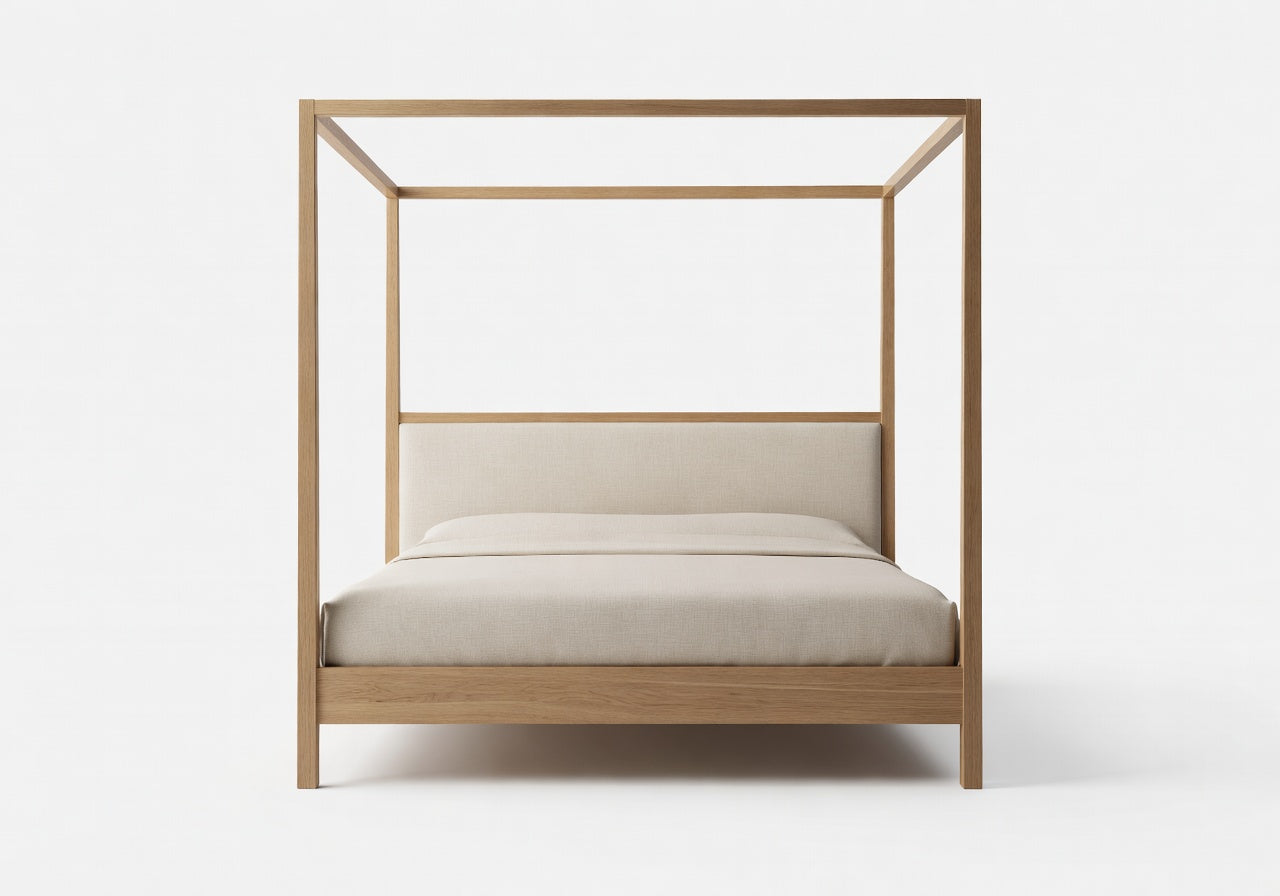 Virelle Natural King Panel Canopy Bed